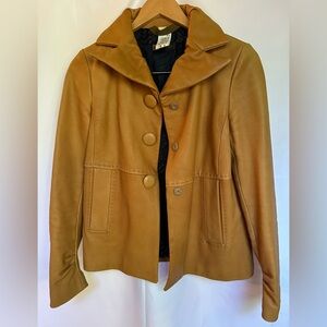 Giorgio’s of Palm Beach Genuine Leather Jacket S Camel Cognac Luxury